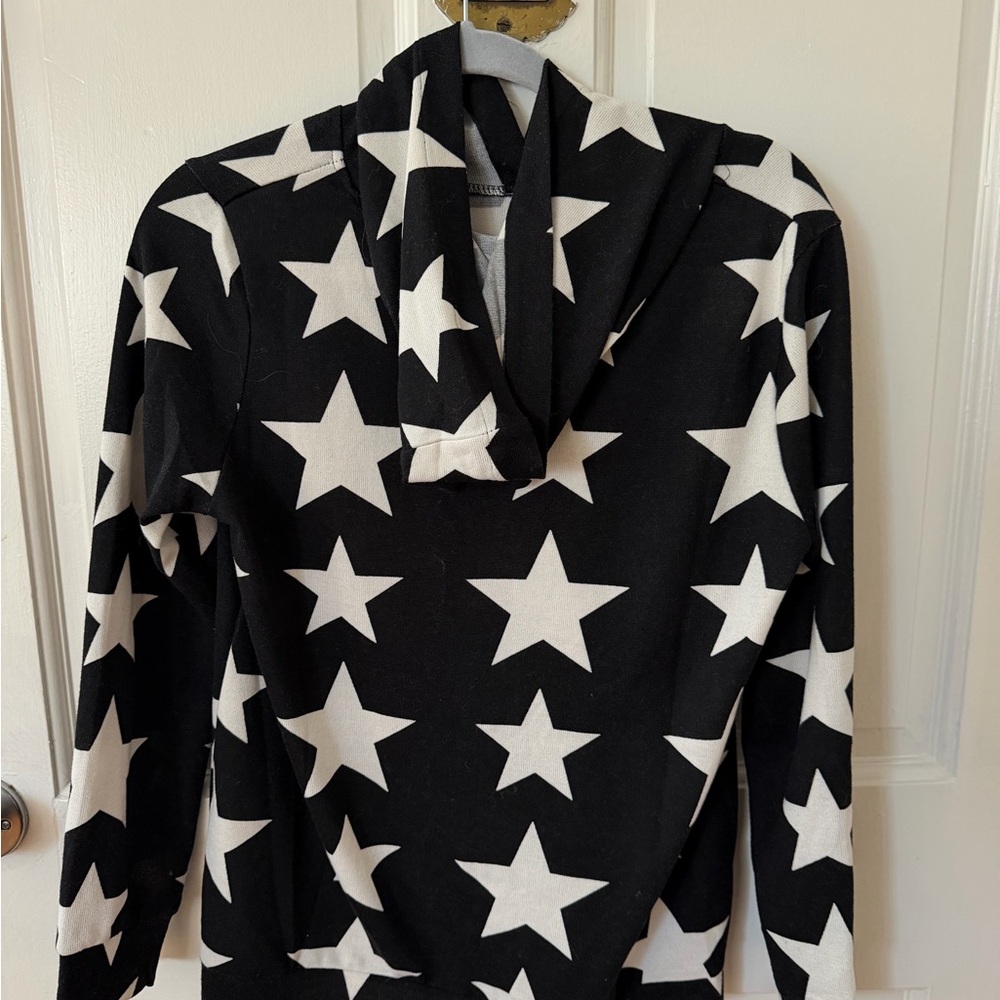 Black and White Star Hoodie